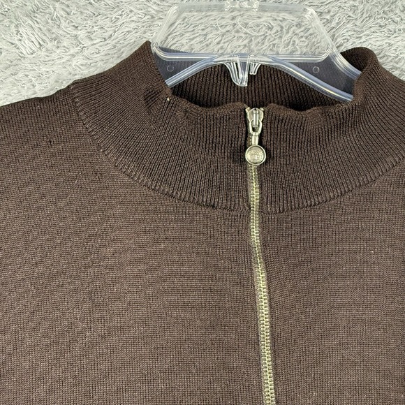 Versace Classic Vintage Men Merino‎ Wool 1/4 Sweater Made in Italy Size Xl Brown - Picture 9 of 11